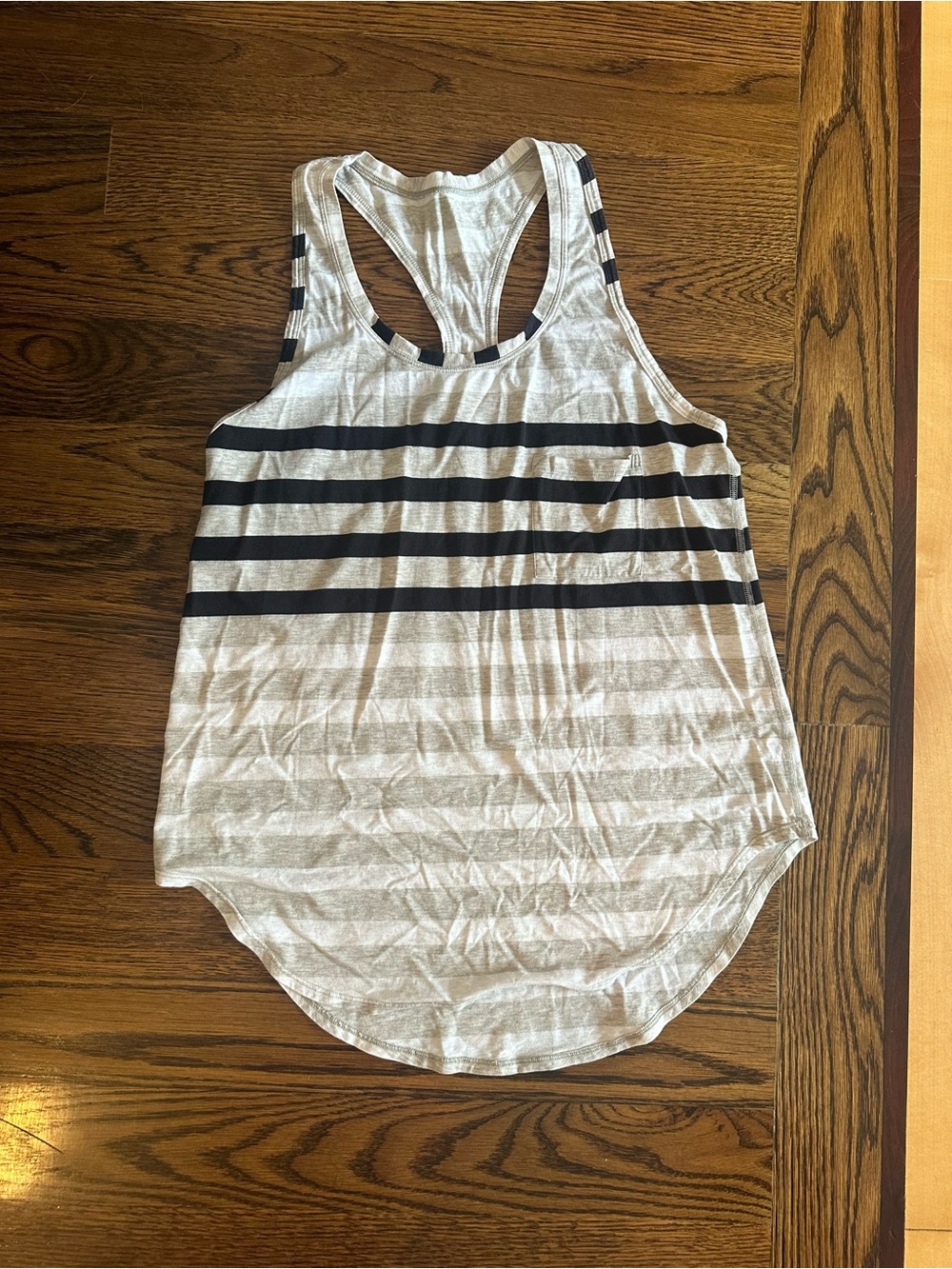 Lululemon Striped Racerback Tank Top - White & Black